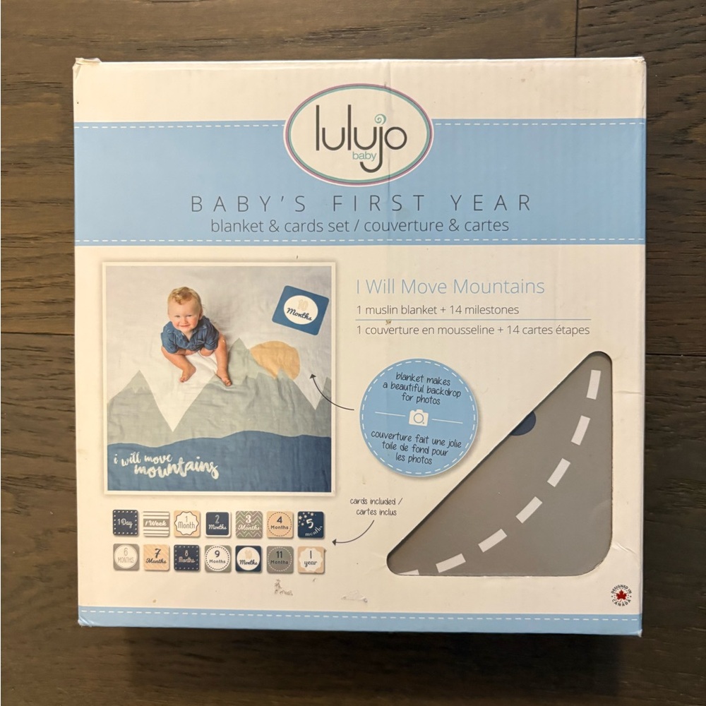 Lulujo brand baby’s first year blanket & cards new in box ret $72
